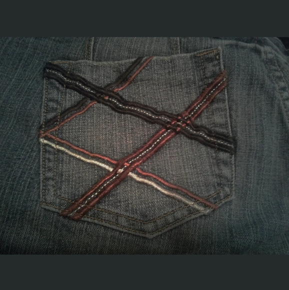 Bubblegum Jeans Vtg Embroidered Ribbed Faded Wash - Picture 3 of 8